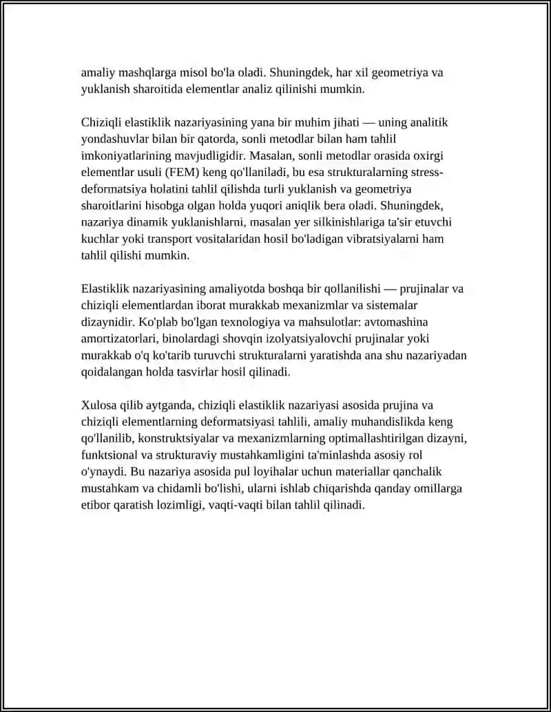 ELASTIKLIK NAZARYASINING AMALIYOTDA QOLLANILISHI 4