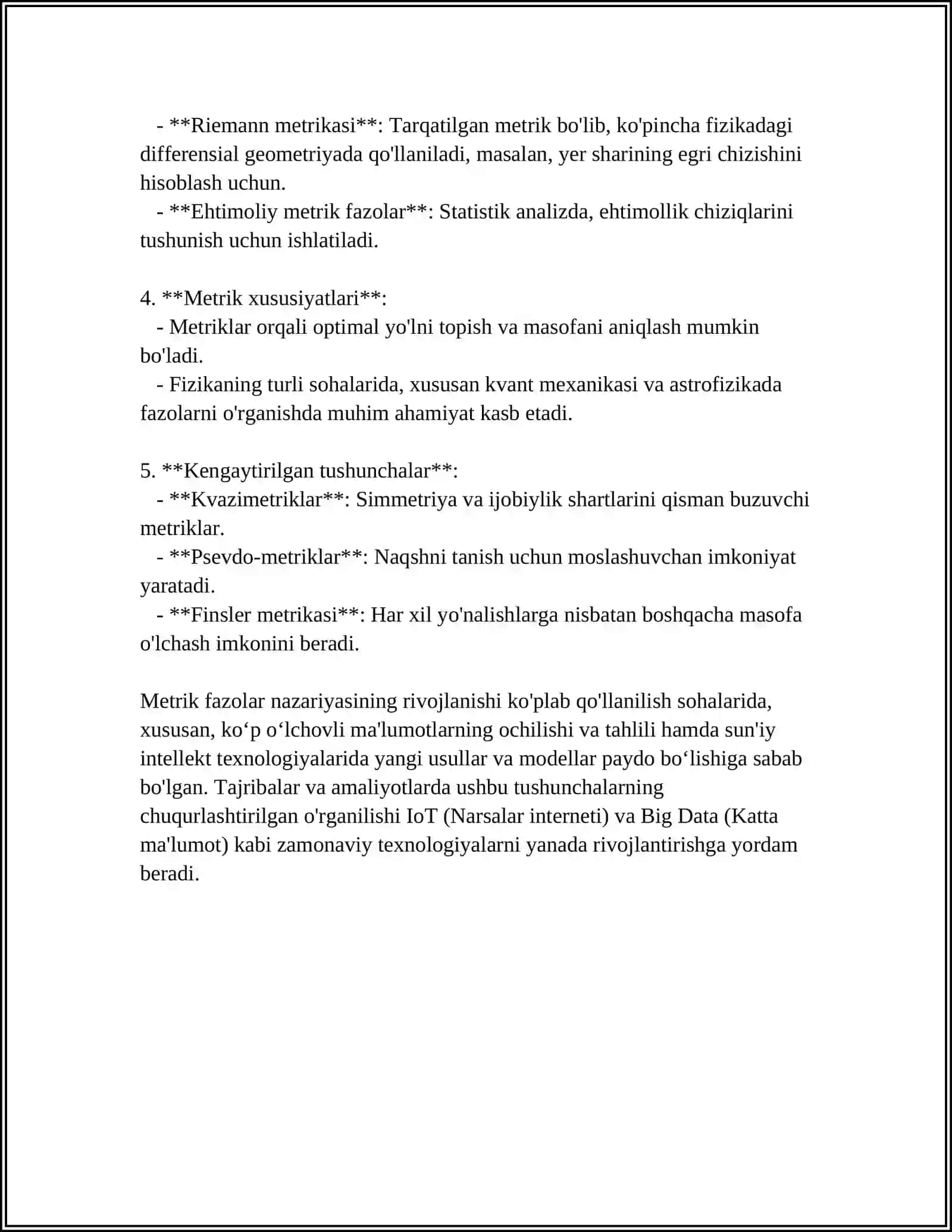 METRIK FAZODA KETMA-KETLIKLAR VA ULARNING LIMITI 4