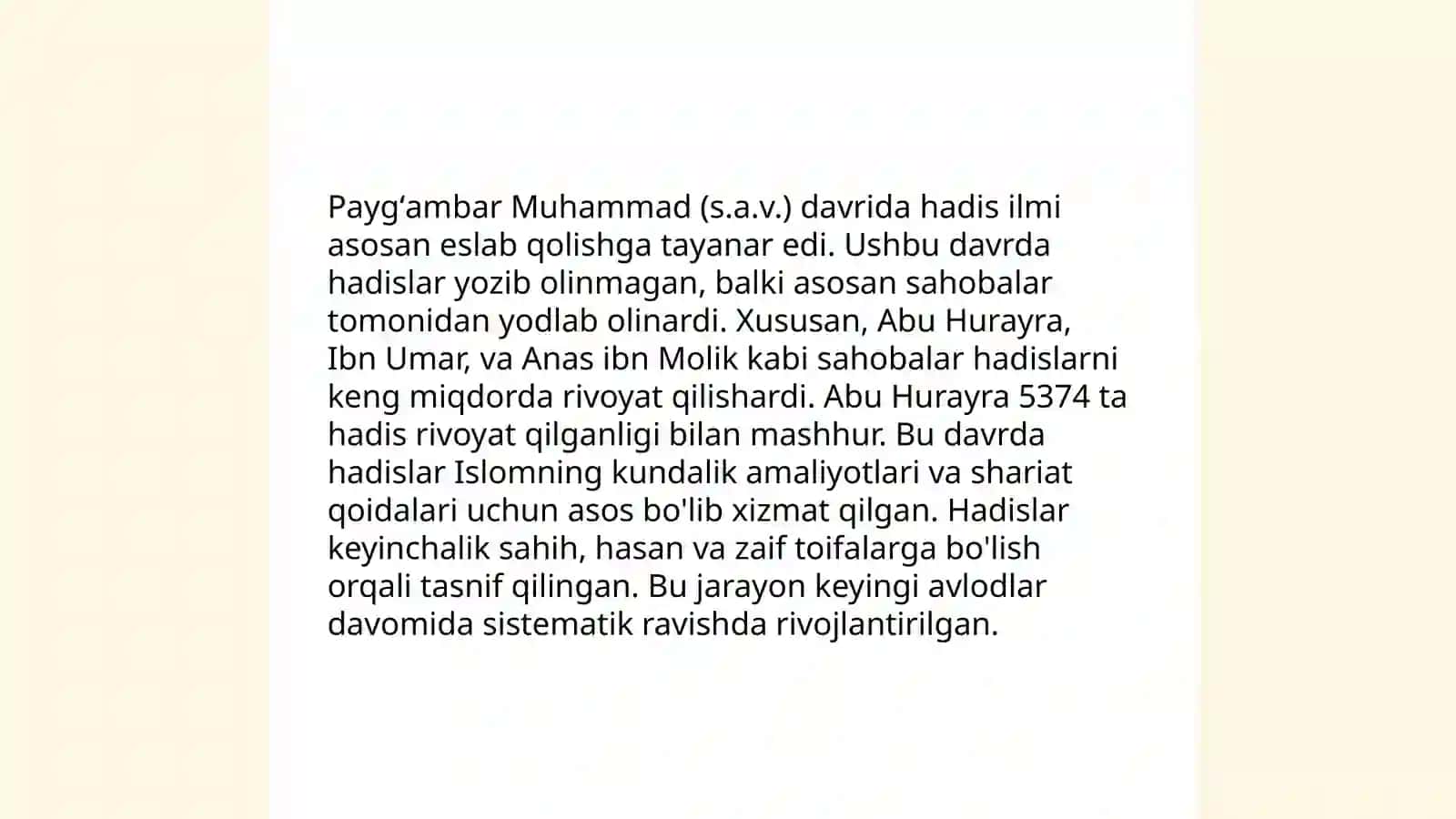 Hadis ilmining paydo boʻlishi va hadislardan foydalanish yoʻllari 4