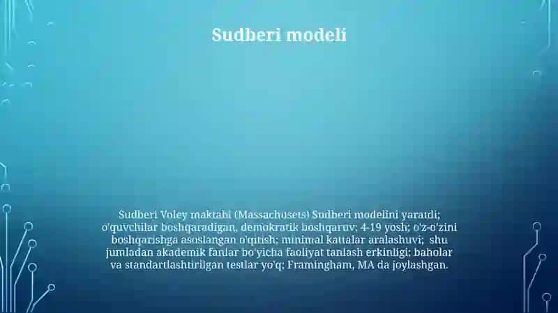 An'anaviy Sinf Xonasi Modeli 4