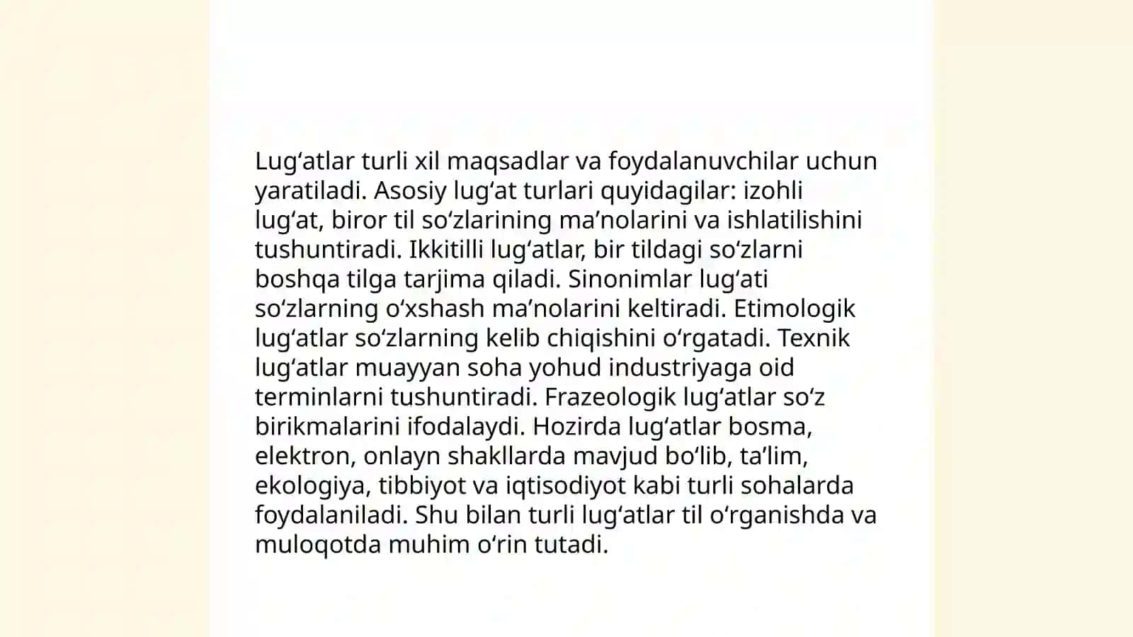 Lugʻat turlari 4