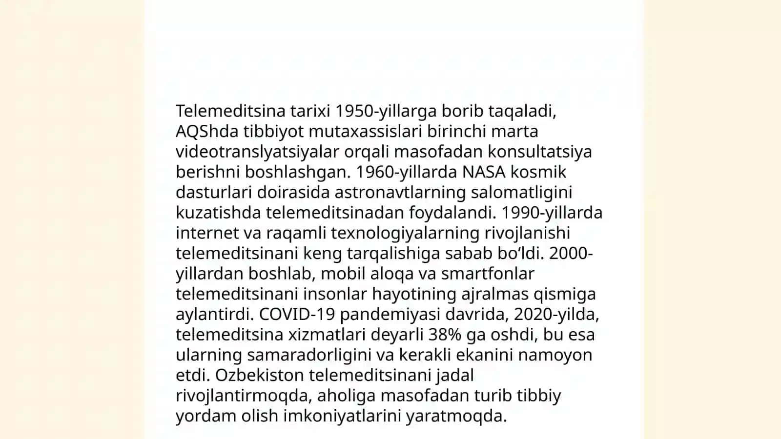 Telemeditsina va uning sog’liqni saqlashdagi roli 4