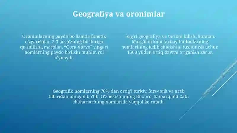 Oronimlar va ularning paydo bo'lish sabablari 4