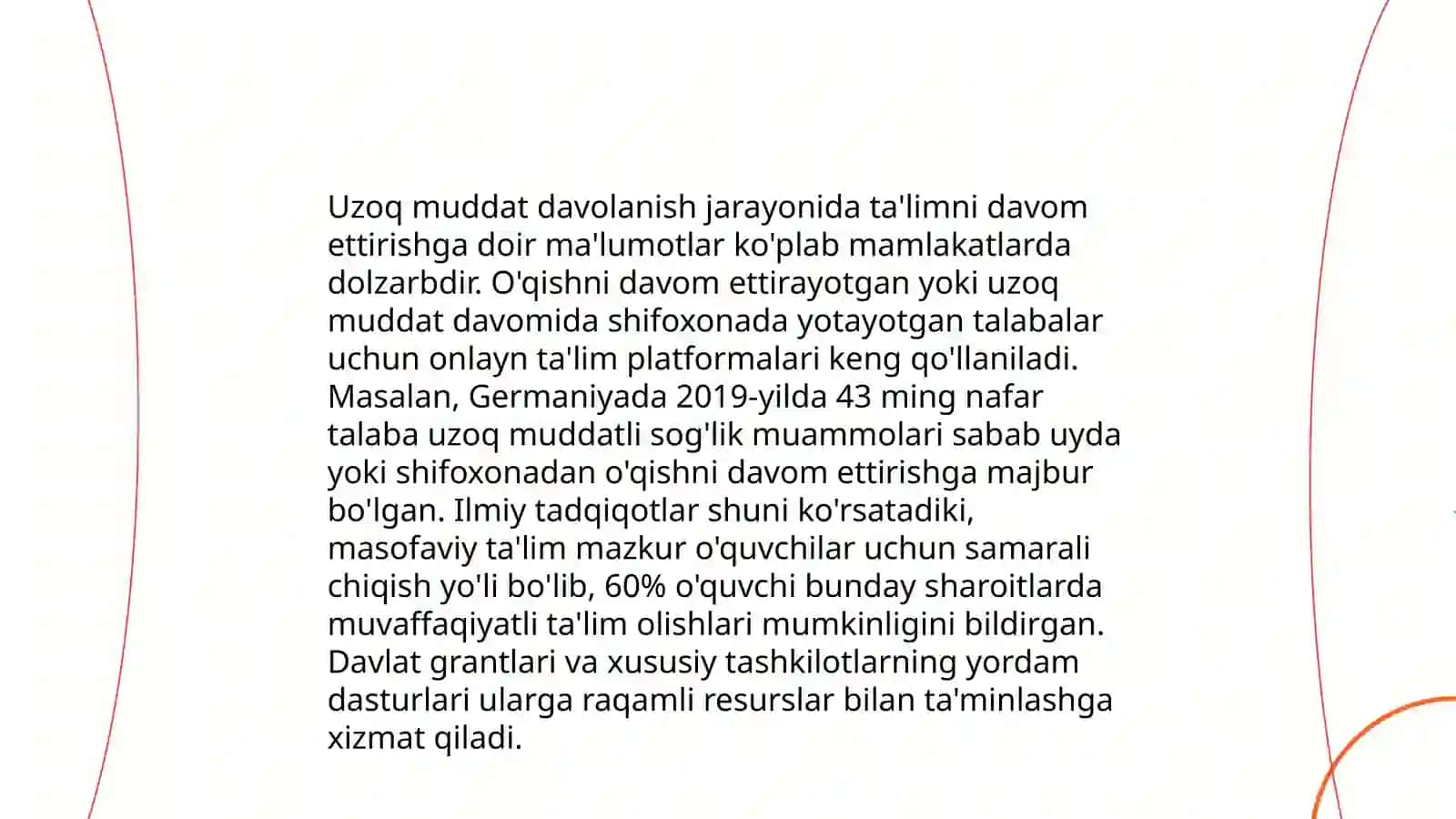 Tibbiyot muassasalarida uzoq muddat davolanayotgan bolalar uchun talim muhitini yaratish 4