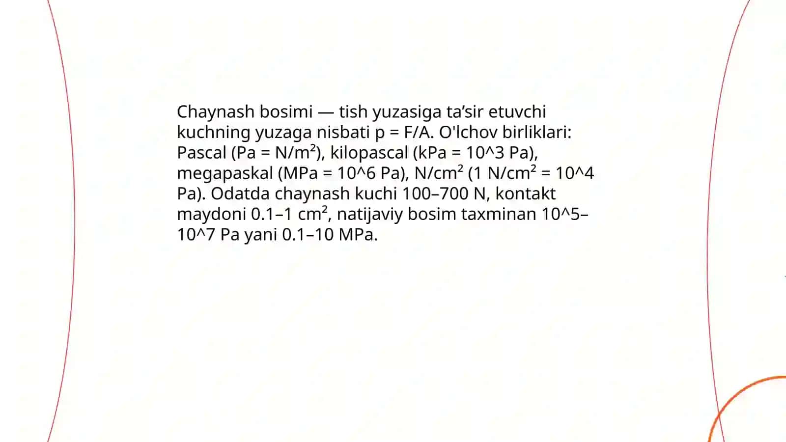 Antropometrik naqshlar Chaynash kuchi chaynash bosimi, chaynash samaradorligi tushunchasining tarifi.Gnatodinamometriya 4