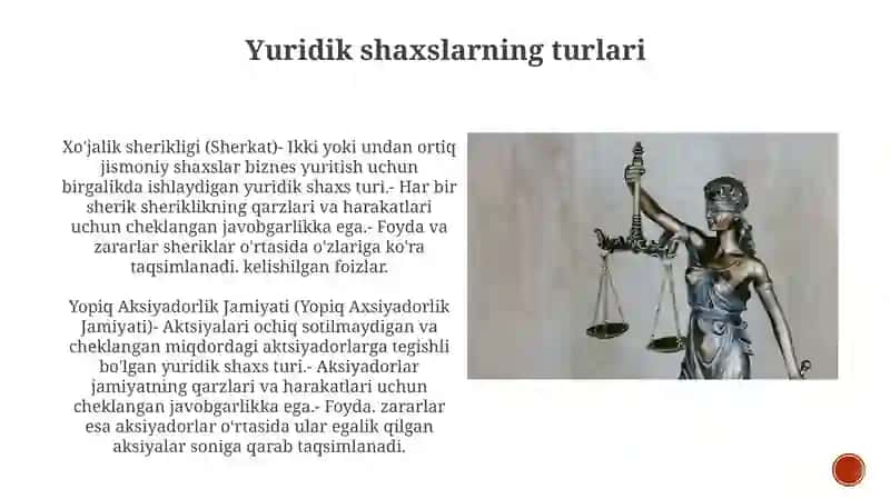 Yuridik Shaxslar Va Ularning Tijorat Tizimj 4