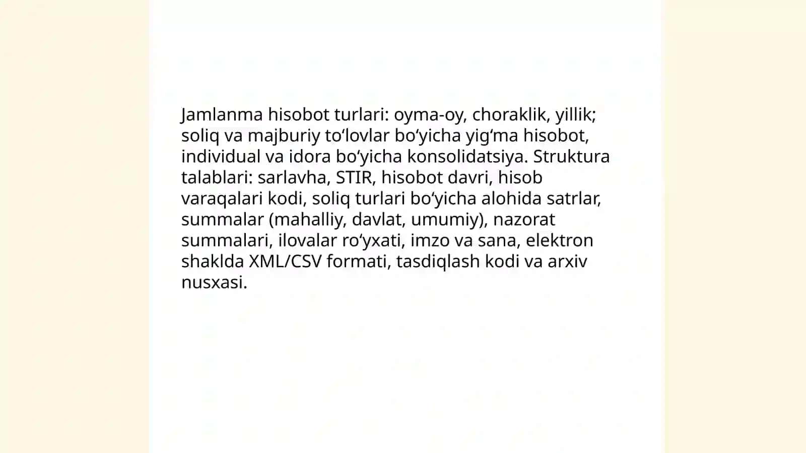 Yig'iladigan jamlanma hisobotlar 4