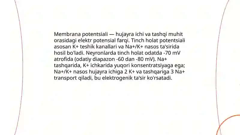 Asab tizimining umumiy fiziologiyasi 4