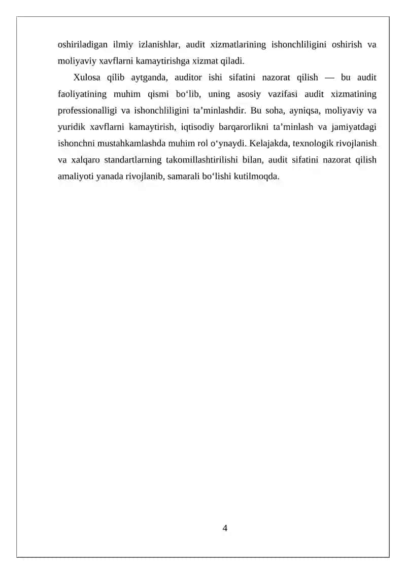 Auditor Ishi Sifatini Nazorat Qilish 4