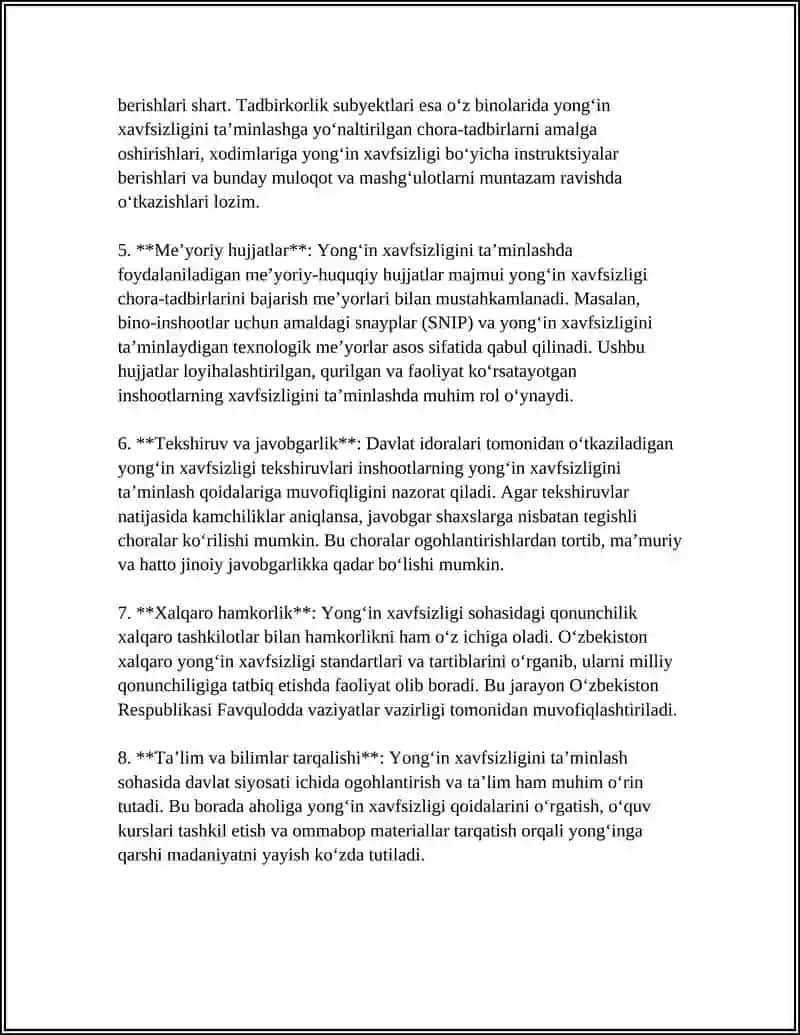 YONGʻIN XAVFSIZLIGI TAʼMINLASH SOHASIDA DAVLAT SIYOSATI 4