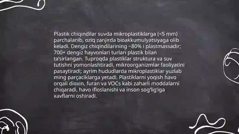 Plastik chiqindilar va ularni ekologik hafi 4