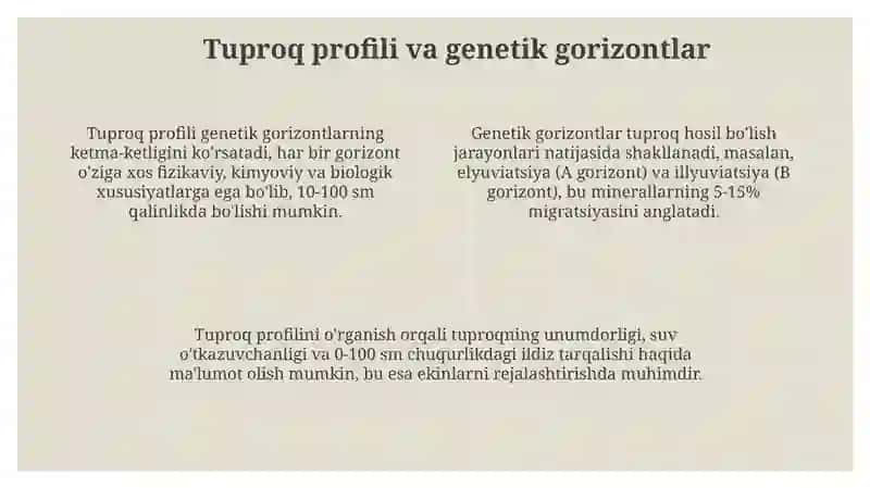 Tuproq qoplamining tuzilishini tasvirlash 4