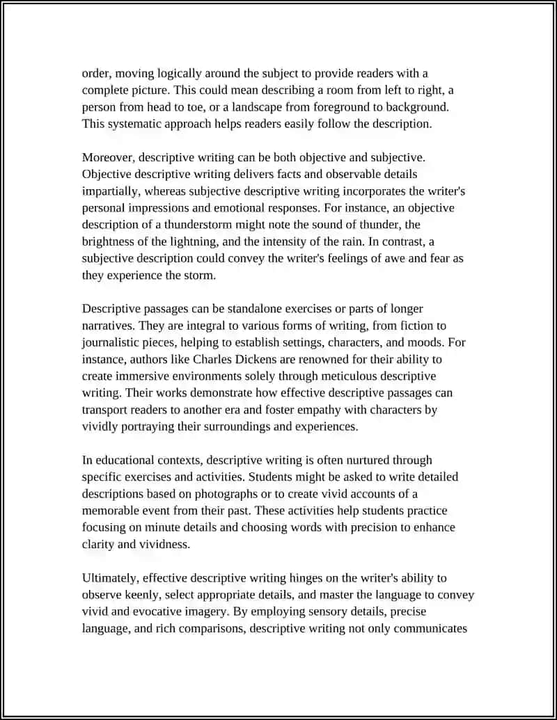 Descriptive Writing Activities 4
