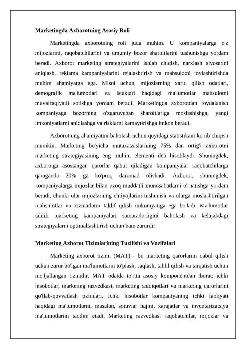 Marketingda axborotning roli va axborot tizimlari 4