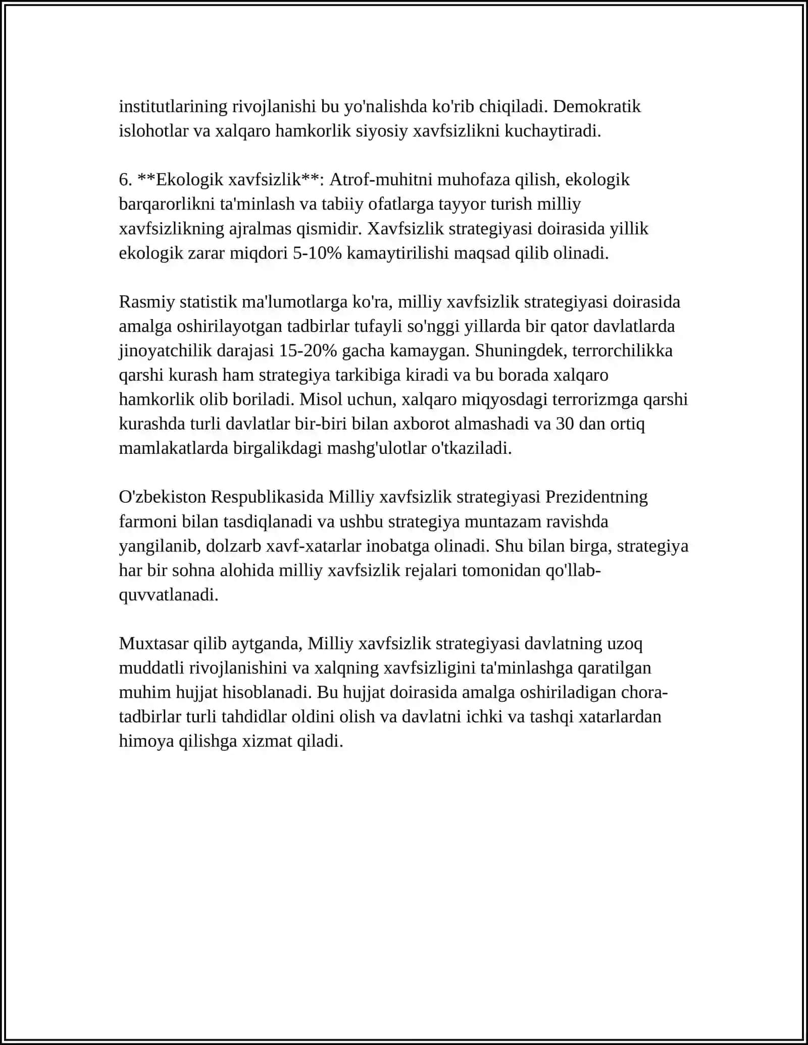 MILLIY XAVFSIZLIKNI TAMINLASH BORASIDA AMALGA OSHIRILAYOTGAN ISHLAR 4
