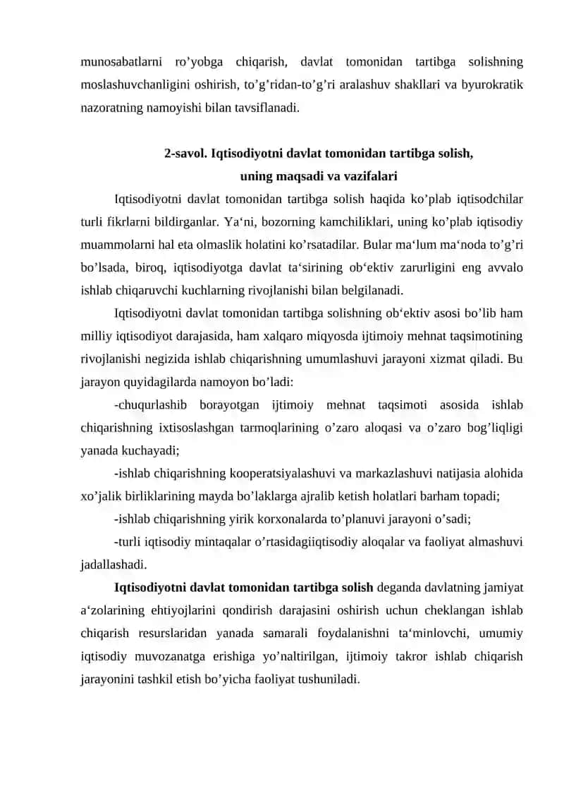 Davlatning milliy iqtisodiyotni tartibga solishdagi roli 4