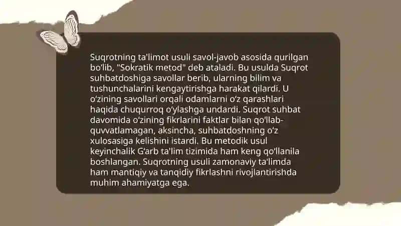 Suqrot hayoti va ijodi falsafiy qarashlari 4