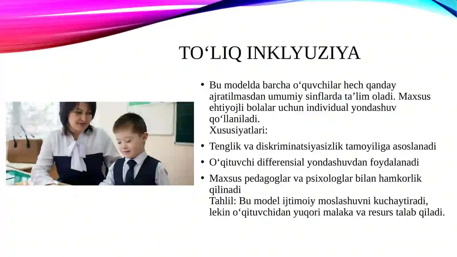 Inklyuziv ta’lim modellari tahlili va xususiyatlari 4