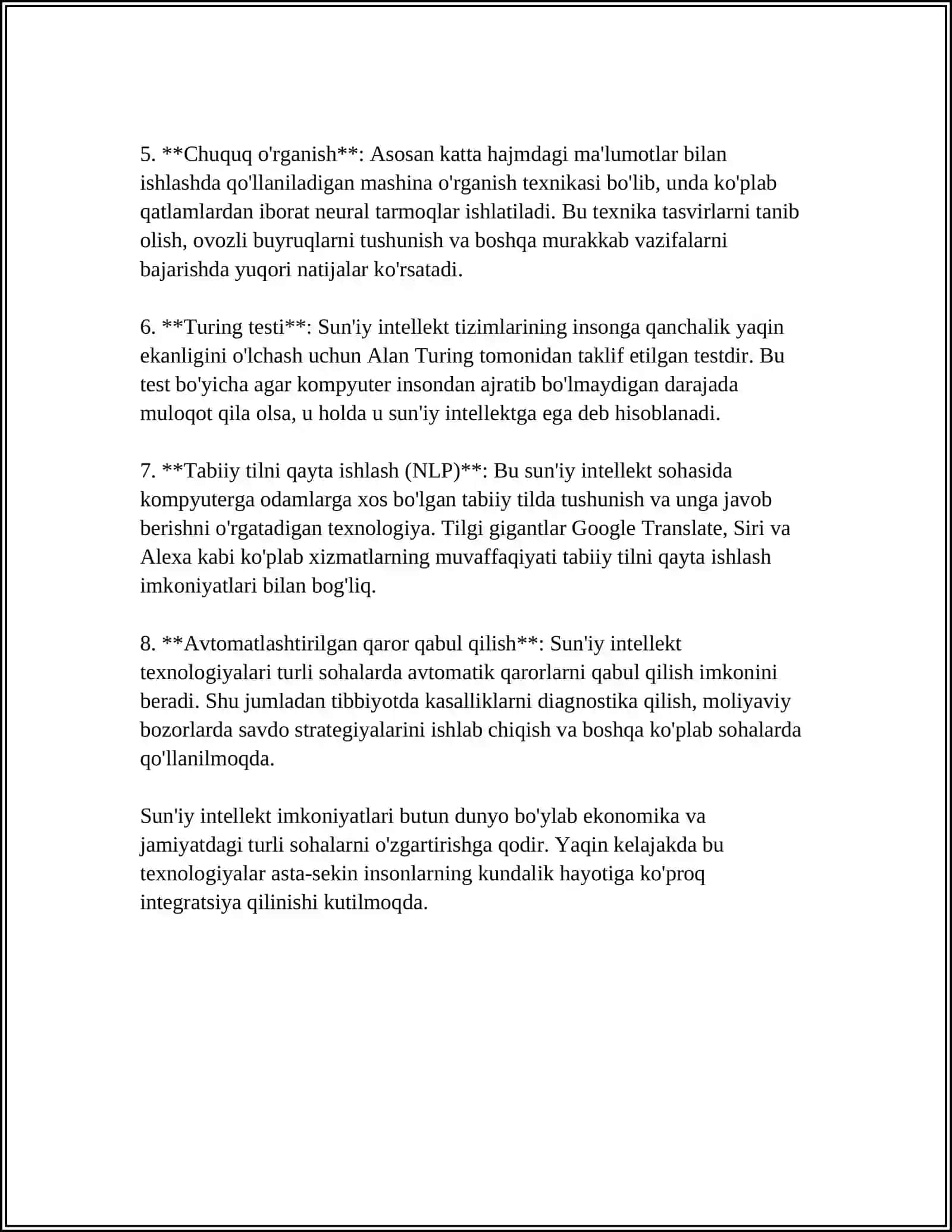 SUN'IY INTELLEKTDA INTELLEKTUAL AGENTLAR TIZIMI YORDAMIDA MA'LUMOTLARNING INFORMATIK BELGILARINI AJRATIB OLISH ALGORITMINI ISHLAB CHIQISH 4