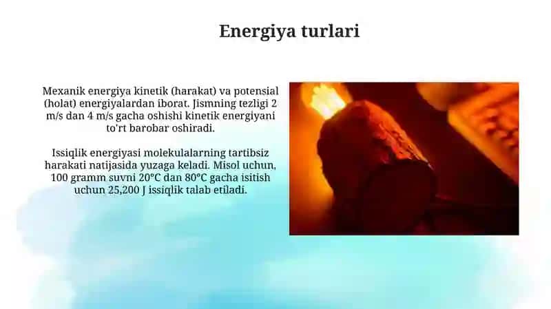Energiya Issiqlik va yoruģlik 4