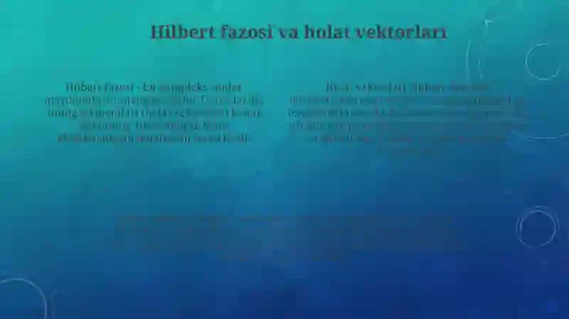 Kvant mexanikasining aksiomatik shakllanishi 4