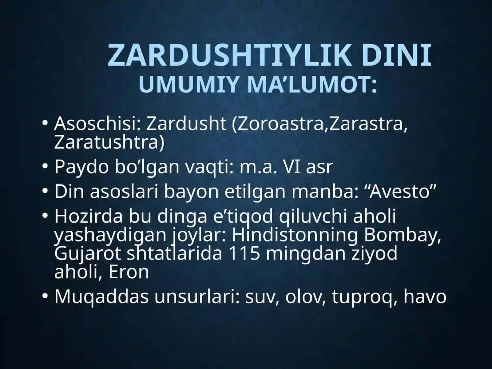 “AVESTO” –Zardushtiylikningmuqaddaskitobisifatida 4