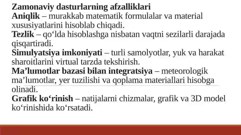 AERODROM QOPLAMALARINI HISOBLASHDA ZAMONAVIY DASTURLARDAN FOYDALANISH 4