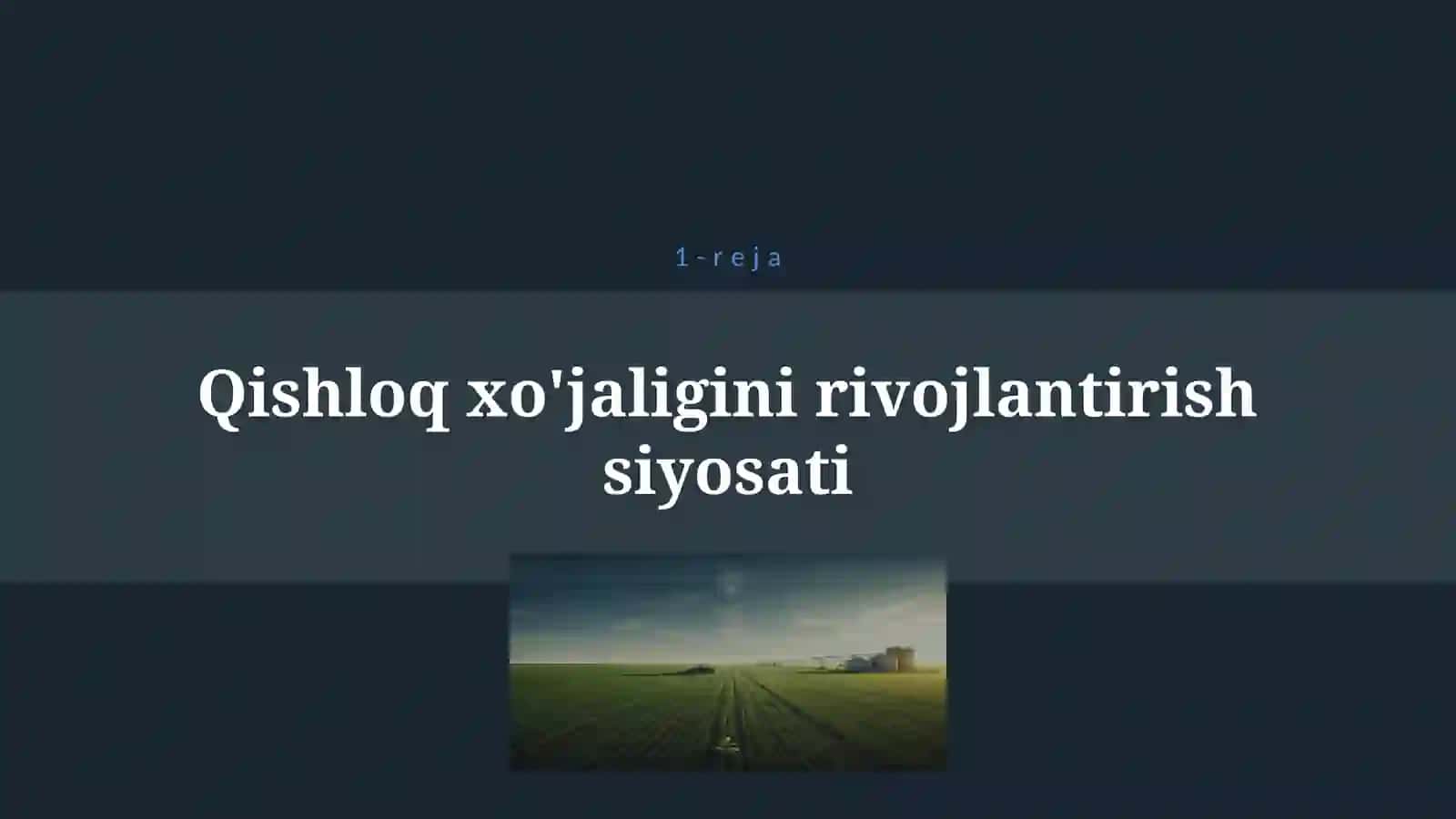 O'ZBEKISTONDA QISHLOQ XO'JALIGI VA SANOAT SOHASIDAGI O'ZGARISHLAR 4