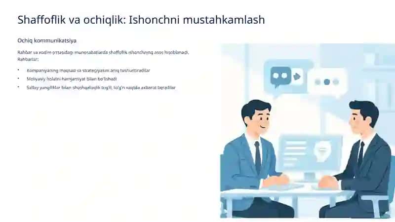 Rahbar va xodim o'rtasidagi munosabatlarda etika masalalari 4