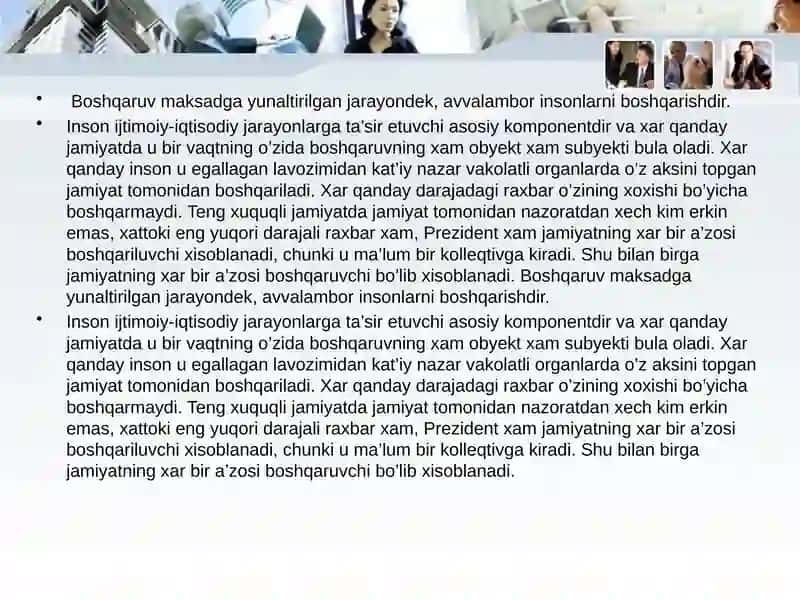Menejerlik faoliyatini tashkil etish va rejalashtirish 4
