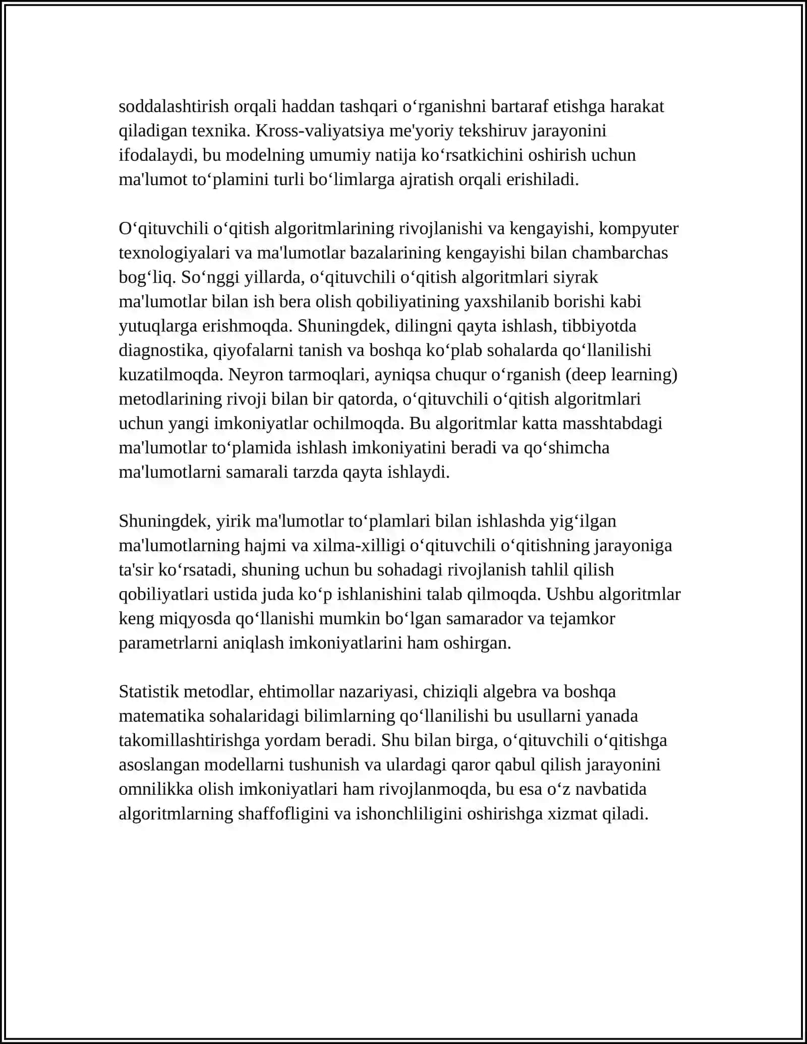 O‘QITUVCHILI O‘QITISH ALGORITMLARINING ISHLASH TAMOYILI 4