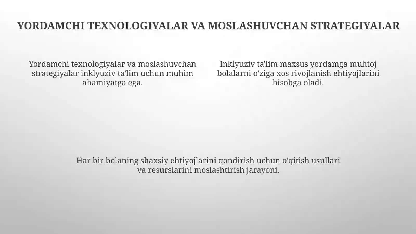 Inklyuziv taʼlimni amalga oshirish jarayonida alohida yordamiga muhtoj bolaning shaxsiy rivojlanishining xususiyatlari 4