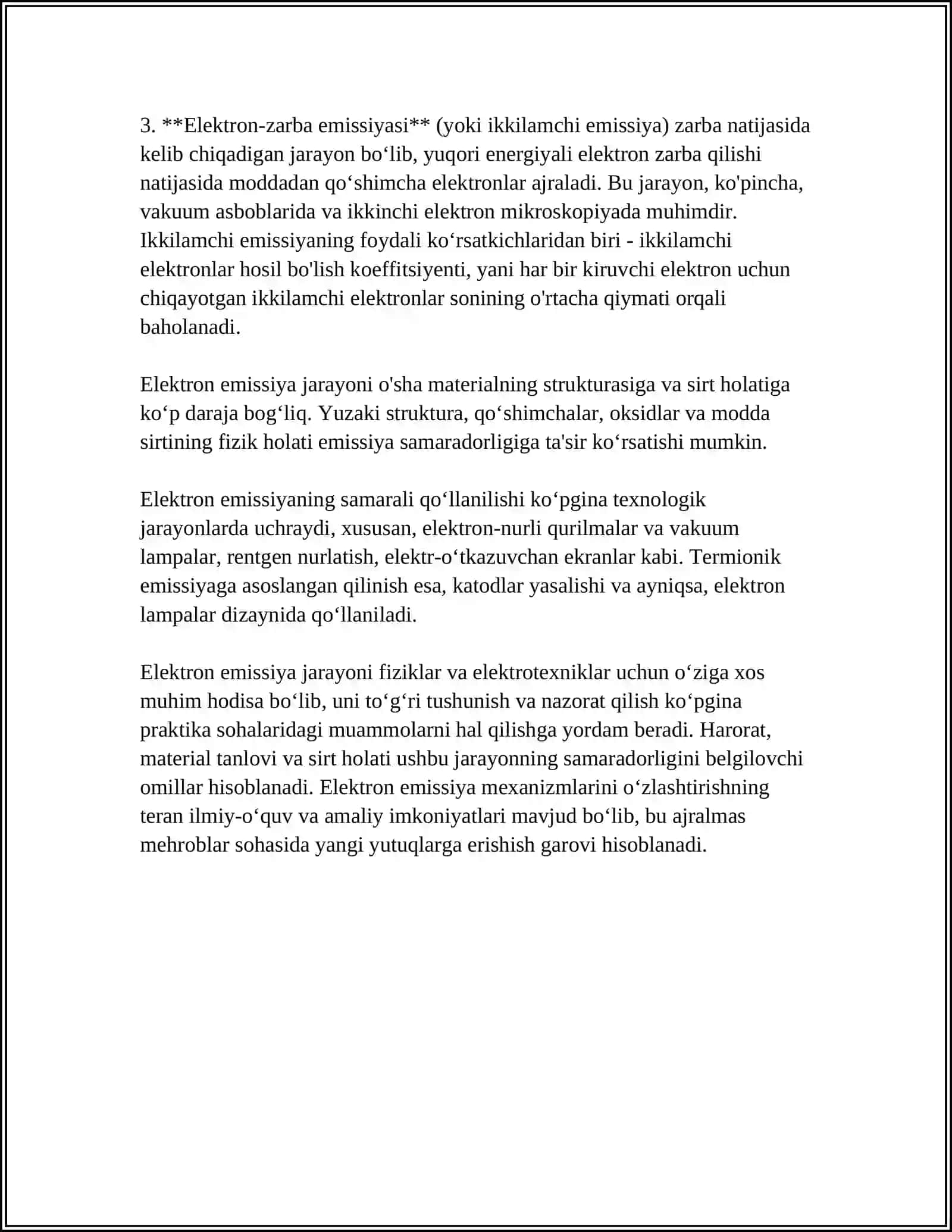 SHTERN VA GERLAX TAJRIBASI. AVTOELEKTRON EMISSIYA 4