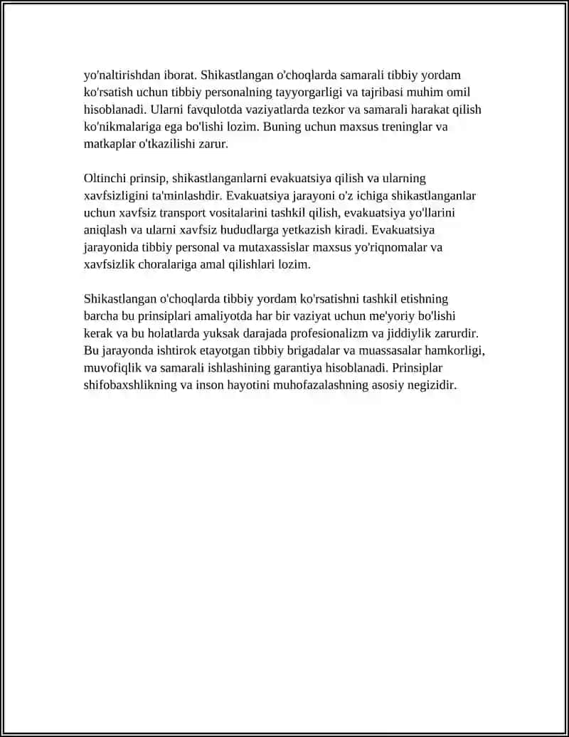 SHIKASTLANGAN O'CHOQLARDA TIBBIY YORDAMNI TASHKIL QILISH 4