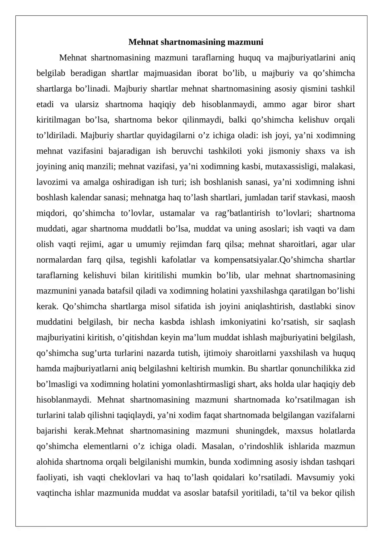 Mehmat shartnomasini o'zgartirish 4