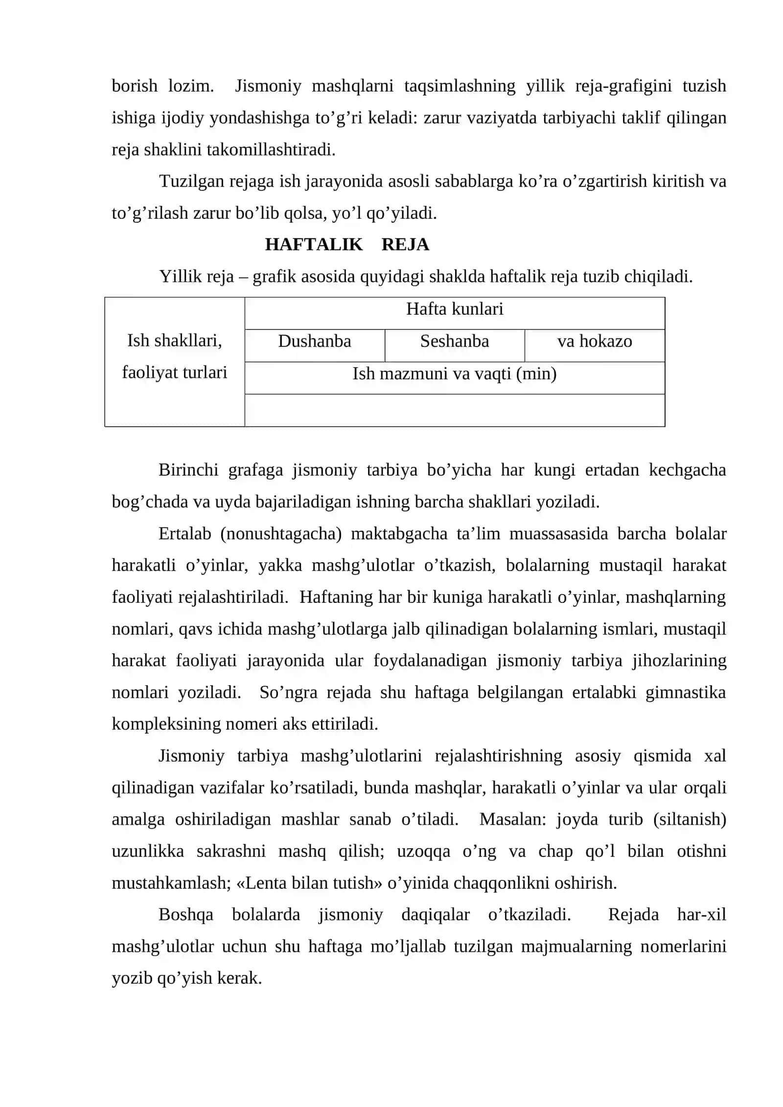 Maktabgacha ta’lim muassasalarida jismоniy tarbiya bo’yicha ishni rejalashtirish va hisоbga оlish 4