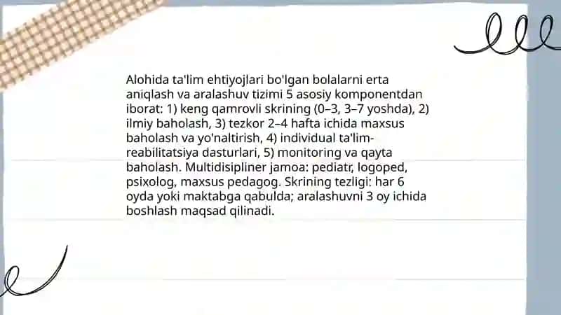 O'zbekistonda alohida talim ehtiyojlari bo'lgan bolalar uchun inklyuziv ta’lim 4