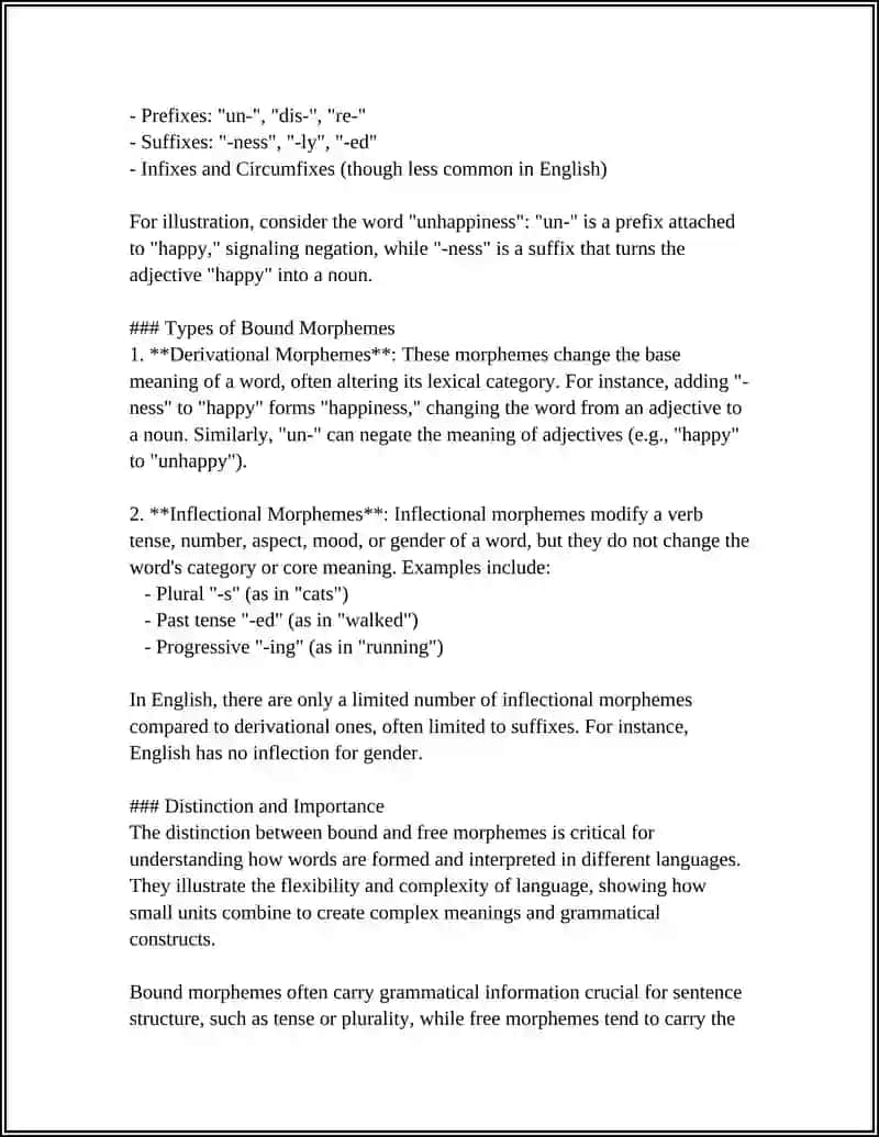 BOUND AND FREE MORPHEMES. PROBLEMS OF CLASSIFICATION 4