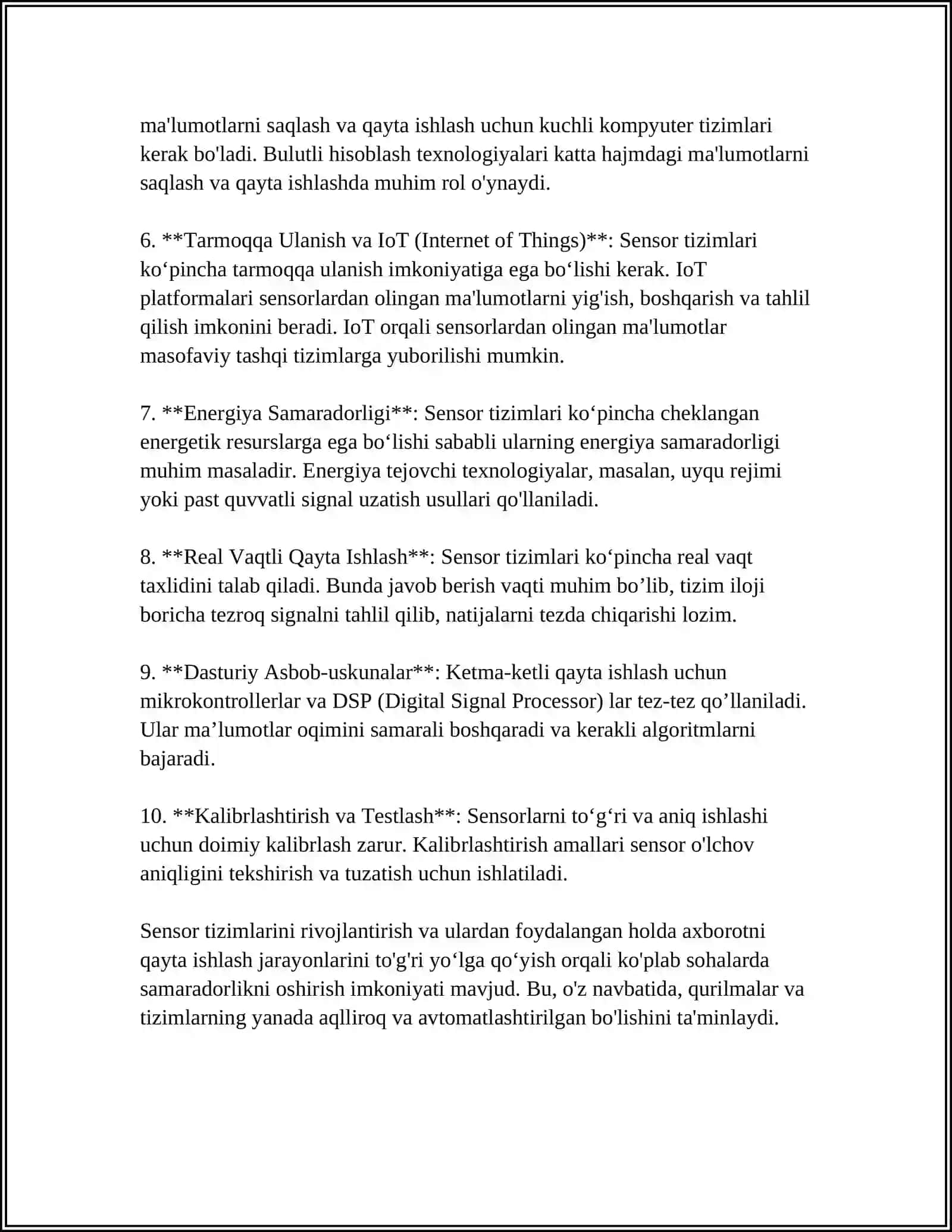 SENSOR TIZIMIDA AXBOROTNI QAYTA ISHLASH MEXANIZMLARI 4