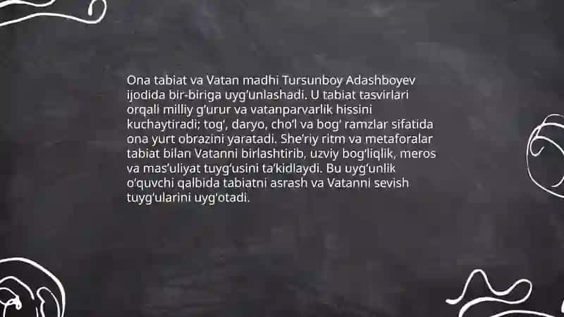 Ona tabiat va Vatan madhi 4