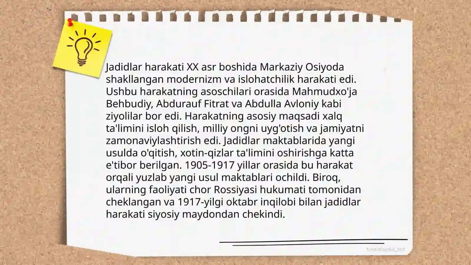 O'zbekiston tarixidan Jadid ma'rifatparvarlarning o'lka ijtimoiy-ma'maviy hayotda tutgan o'rni Farzona O'tkirovna 4