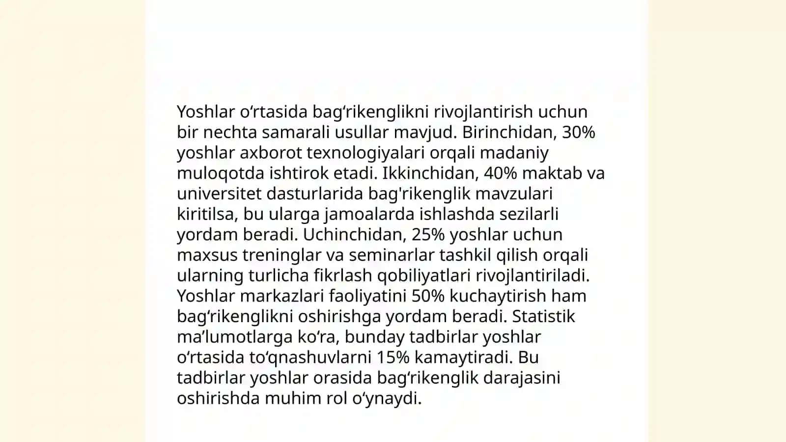Yoshlarda tolerant munosabatlarni shakllantirish va deviant xulq-atvorning oldini olish 4
