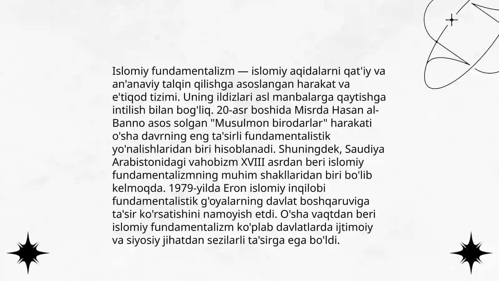 Diniy fundamentalizm radikalizm va terorizmning tarixi va yo'nalishlari 4
