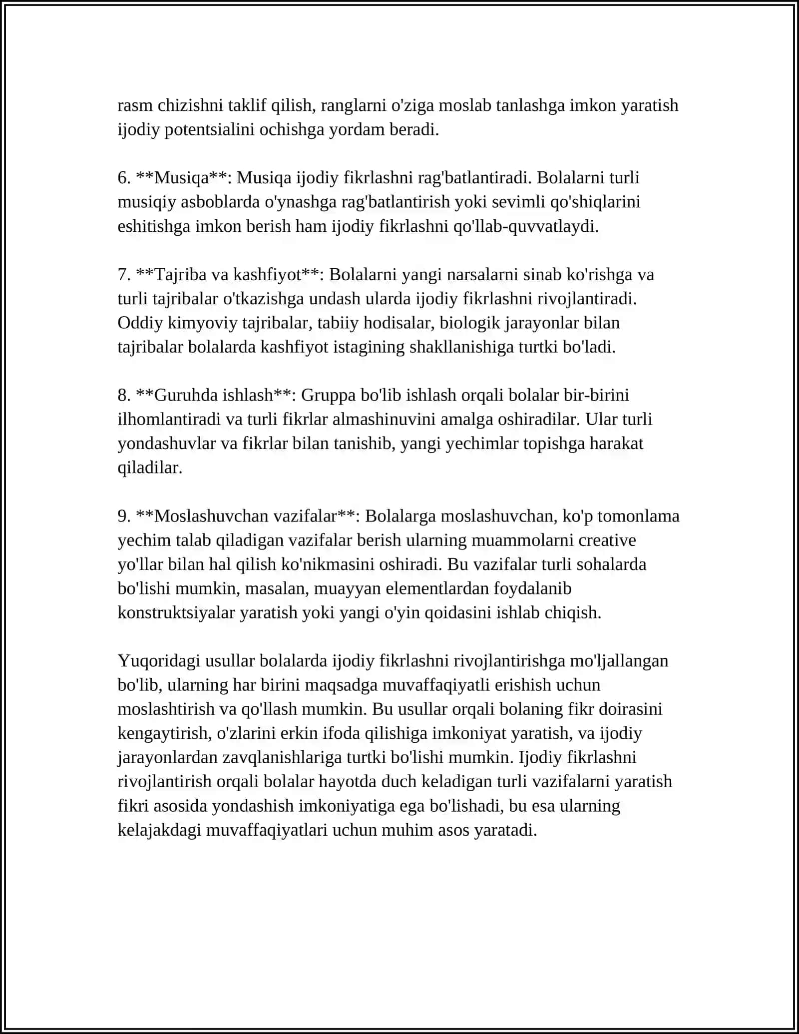 BOLALARNI IJODKORLIGINI RIVOJLANTIRISH 4