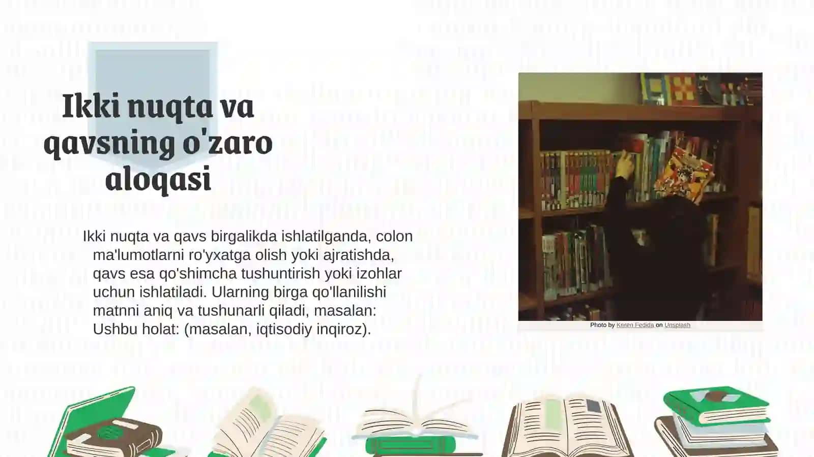 Ikki nuqta va qavsning qo'llanilishi 4