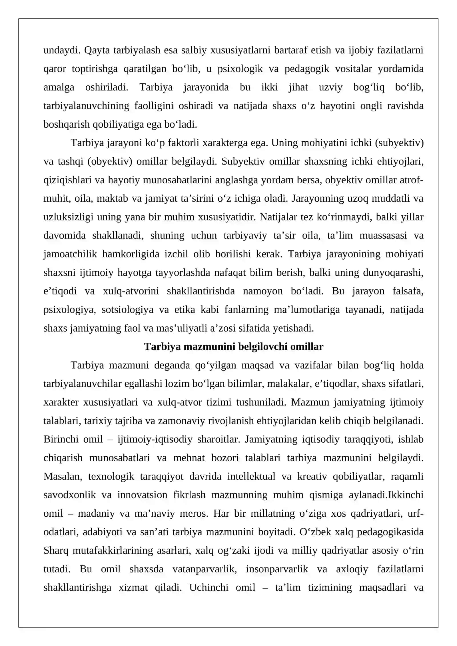 arbiya mazmuni (aqliy, axloqiy, siyosiy-g‘oyaviy, mehnat, jamoatchilik faolligini tarbiyalash 4