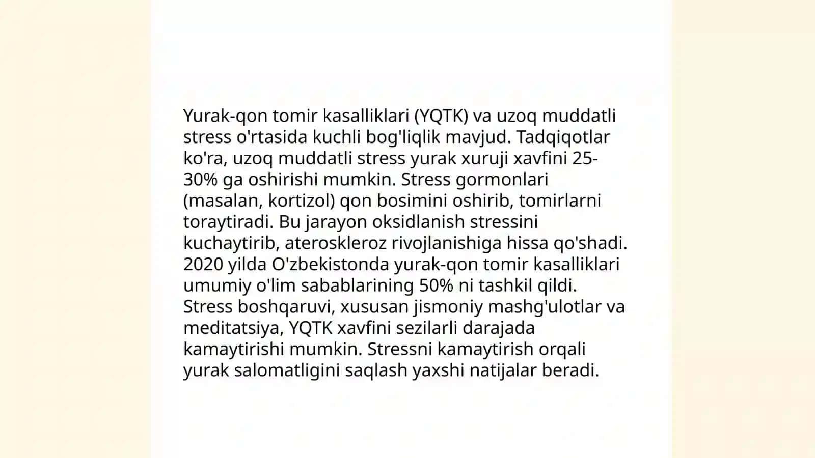 Uzoq muddatli stressning salbiy oqibatlari 4