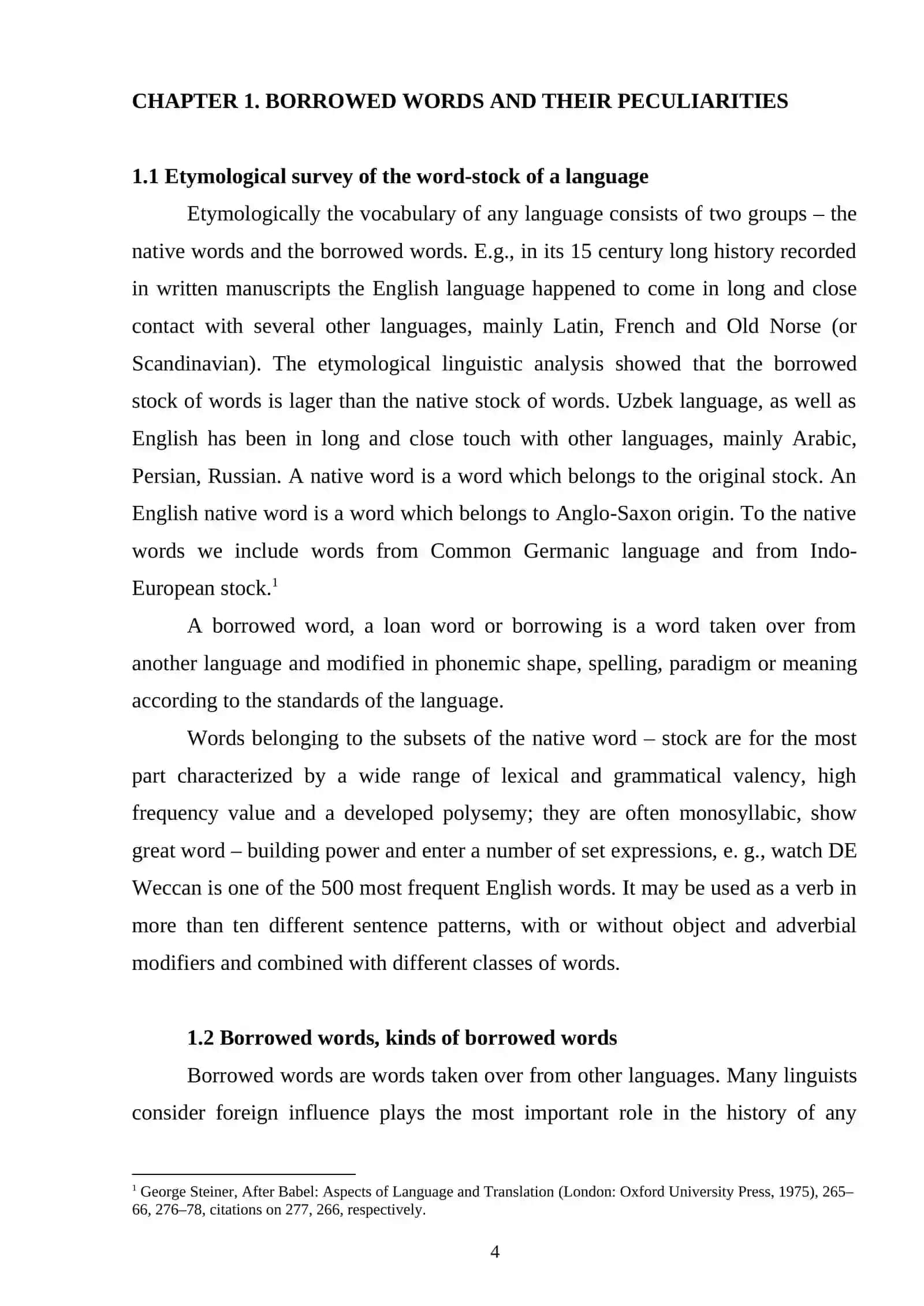 WORDS BORROWED FROM A FOREIGN LANGUAGE 4
