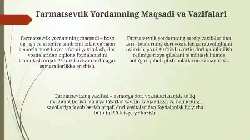 Bosh og'riqlari va astenik sindromida farmasevtik yordam tamoyillari 4