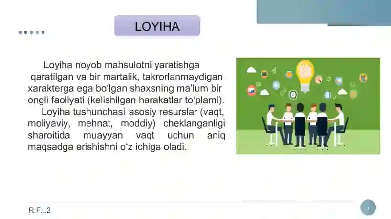 LOYIHA. LOYIHA TAVSIFI 4